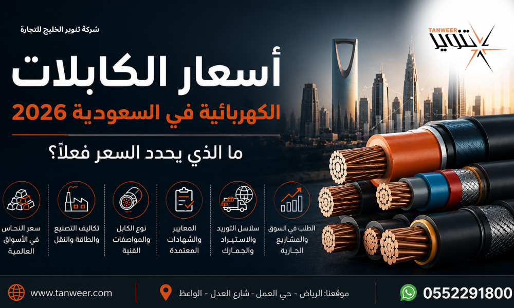 العوامل المؤثرة على أسعار الكابلات الكهربائية في السعودية 2026 — تنوير الخليج