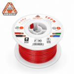 كابلات الرياض – سلك نحاس TFFN – مقاس 16 AWG – قدرة 600 فولت – طول اللفه 500 قدم – أحمر