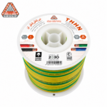 كابلات الرياض – سلك نحاس THHN – مقاس 10 AWG – قدرة 600 فولت – طول اللفه 500 قدم – أصفرxأخضر