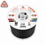 كابلات الرياض – سلك نحاس THHN – مقاس 12 AWG – قدرة 600 فولت – طول اللفه 500 قدم – أسود