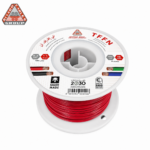كابلات الرياض – سلك نحاس TFFN – مقاس 16 AWG – قدرة 600 فولت – طول اللفه 500 قدم – أحمر
