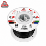 كابلات الرياض – سلك نحاس TFFN – مقاس 16 AWG – قدرة 600 فولت – طول اللفه 500 قدم – أسود